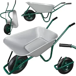 100 Liter Heavy Duty Metal Steel Construction Industrial Concrete Building Wheelbarrow Cart Trolley Galvanized Plastic Tray thumbnail-5