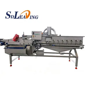 Large Scale Industrial Vegetables and Fruit Washing Machine Automatic Air Bubble Water Spray Cleaner for Food Processing Line thumbnail-1