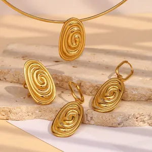 Wholesale Stainless Steel Necklace Set 5 Pcs 304 Steel Anti-Tarnish Hypoallergenic Bulk Order thumbnail-4
