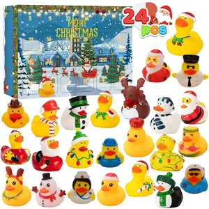 Advent Calendar Rubber Duck, Train, Christmas Tree, 24 Days Christmas Countdown Rubber Duck Bath Toys for Kids thumbnail-1