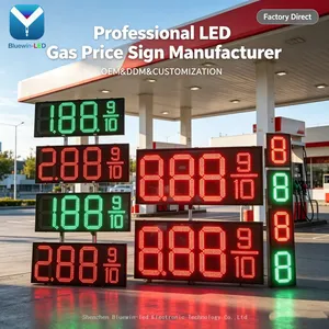 OEM Outdoor Monument Sign Light Box Free Standing LED Advertising Digital Gas Price Aluminum Double Sided Gas Station Pylon Sign thumbnail-1