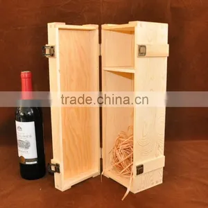 2015 Natural Wood Good Quality Handmade Unfinished Wooden Wine Box thumbnail-1