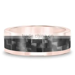 2016 Newest Design Rose Tungsten Carbon Fiber Inlay Band thumbnail-1