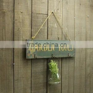 Vintage Handmade Customized Wooden Wall Pallet Sign With Hooks thumbnail-4