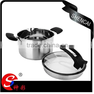 Newest Design Stainless Steel Milk Boiling Pot/ Glass Lid Sauce Pan/ Soup&stock Pot thumbnail-2