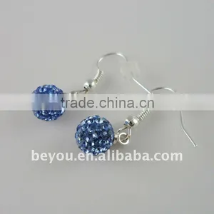 8MM Disco Paved Shinny Diamond Mesh Ball Earring thumbnail-1
