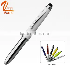 Short Metal Roller Pen With Led Light and Touch Screen Stationary thumbnail-2