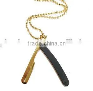 Barber Straight Razor Necklace Barbering Necklace Cutthroat Chain Straight Razor thumbnail-1