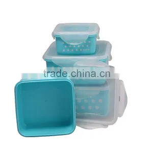 4pcs Rectangle Plastic Storage Box With Lid thumbnail-6