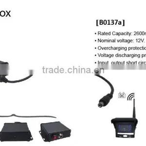 Waterproof Rechargeable 12V Power Supply Backup Battery For Wireless Rear View Monitor and Camera With Transformer thumbnail-1