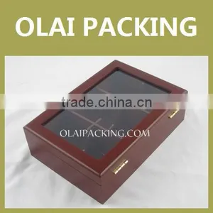High-end PVC Window Wood Tea Bag Boxes thumbnail-1