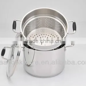 High Quality Multi Function Stainless Steel Spaghetti Pot With Induction Bottom and Silicone Handle thumbnail-2
