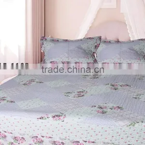 70GSM MICROFIBER PATCHWORK QUILTED BEDSPEAD AND BEDDING SET thumbnail-1