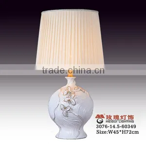 Pottery and Fabric White Table Lamp thumbnail-5