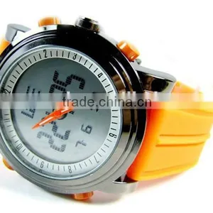Fashion Men Digital Watch Fancy Silicone Band Watch Dual Movement Watch for Men thumbnail-1