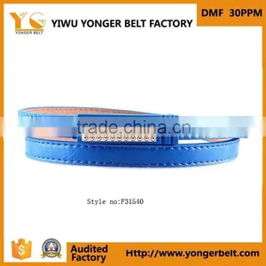 Good Quality Branded Rhinestones Leather Belt thumbnail-2