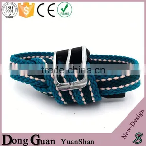2016 Hot Sale High Density Glitter Braided Stretch Elastic Belt Ployester Fabric Promotional Boys Designer Belts thumbnail-5