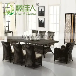 Outdoor Plastic Synthentic PolyRattan Resin Wicker 8 Seater Table Chairs Set thumbnail-1