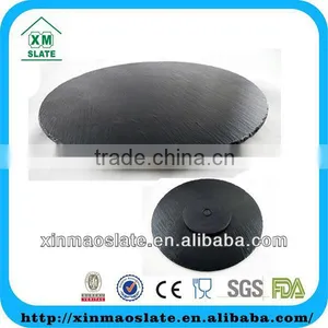 [factory Direct] Dia35cm Natural Edge Round Shape Oiledslate Lazy Susan Item ZP-3514CD2A thumbnail-1