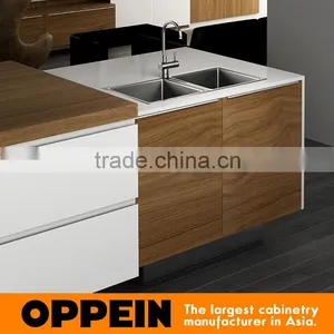 New Design Modern White and Wood Grain All-Island Whole Kitchen Cabinet Set thumbnail-5