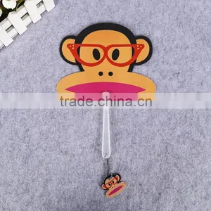 Hot Sale Lovely Monkey Design Kids Hand Fan pp Fan pp Plastic Advertising Hand Fan thumbnail-1