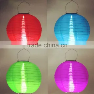 Mulit Color Option 12 Inch Solar LED Chinese Paper Lantern Light Mas Wedding Party Outdoor Garden Lamp Decor thumbnail-2