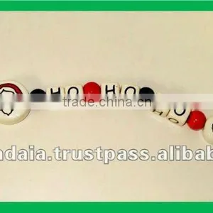 Christmas Ceramic Beaded Name Keychain thumbnail-1