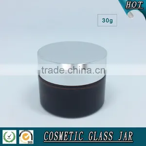 30ml Amber Cosmetics Glass Cream Jar With Aluminum Lids Quality Choice thumbnail-4