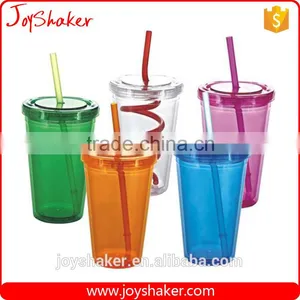 Wholesale Price Joyshaker Paper Insert Plastic Cup, 450ml Double Wall Sipper Drink Cup thumbnail-1