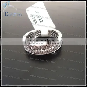 Pave cz Plated White Gold cz Rings thumbnail-1