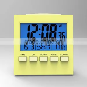 2015 HOT Small Digital Radio Controlled Clock S2159D With Blue Backlight Meet CE and Rohs , Best for GiftS thumbnail-3