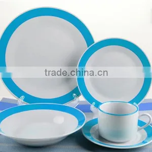 High Grade Dinner Set Porcelain Crockery Items With Color Band thumbnail-2