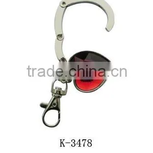 Metal Bag Key Chain With Big Red Stone thumbnail-1