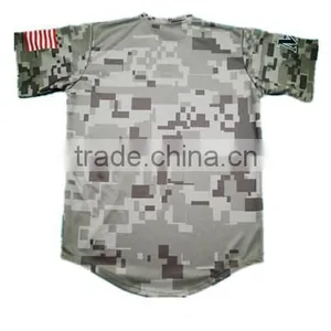 New Design Dry Fit Button Down Baseball Jersey , 100% Polyester Camo Baseball t Shirt thumbnail-2