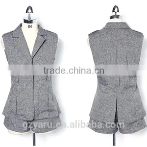 Fashion Lady Formal Suit Twinset Sleeveless Women Blazer thumbnail-6