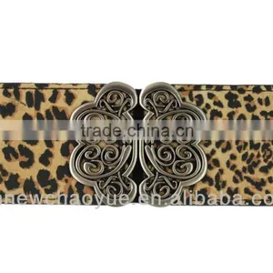 New Peplum Black and Leopard Wide Stretch Elastic Belt for Women thumbnail-1