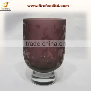 Purple Glass Candle Holder thumbnail-1