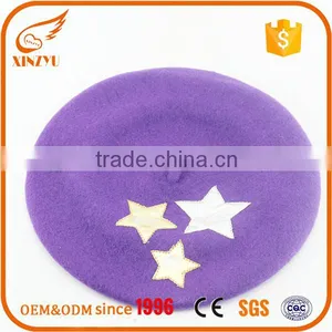 Colourful Star Logo Ladies Fashion Hats Basque Custom Embroidered Beret thumbnail-2