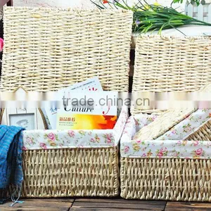 Rectangular Storage Baskets With Lids/decorative Storage Baskets/seagrass Storage Baskets With Lids thumbnail-5