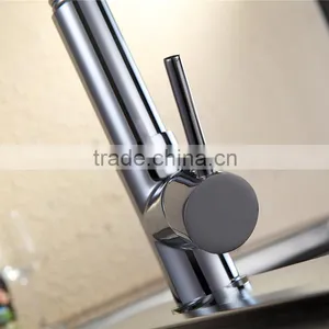 Chrome Surface Pull up Brass Faucet Kitchen Sink Single Hole Faucet thumbnail-3
