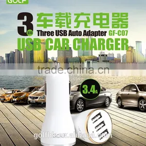 New Product for 2016 3 Port Usb Car Charger With 3.4A Max Output, Faster Charging, Good Quality thumbnail-1