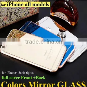 Colorful Tempered Glass Mirror Screen Protector for Iphone6 Plating Mirror Screen Cover thumbnail-1