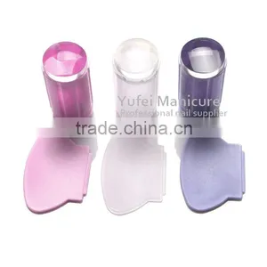 2016new Nail Printing Tools Soft Plastis Handle Silicone Nail Stamper Clear thumbnail-1