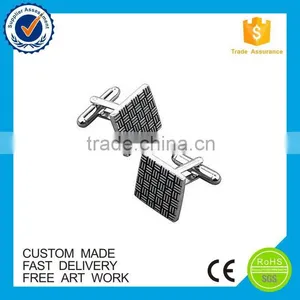 High Quality Silver Plating Custom Men's Shirt Cufflinks thumbnail-1