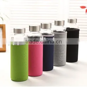 Glass Water Bottle With Hot Water Bottle Cover thumbnail-1