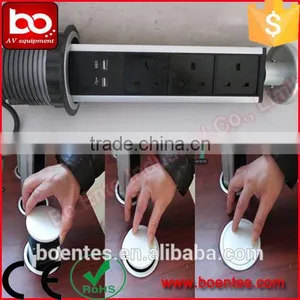 Kitchen Hidden Pop Up Power Socket With 3* UK Power Plug for Home Worktop Furniture thumbnail-5