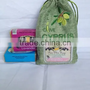 Gift Soap Jute Bags With PVC Window and Customized Design Emboridery thumbnail-1