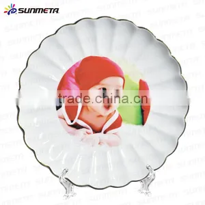 2016 Durable Porcelain Golden Rim Wavy Ceramic Flat Plate thumbnail-2