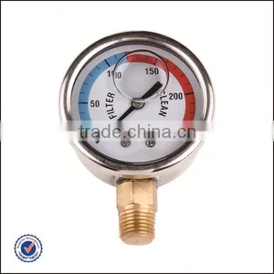 Side Mounted Pressure Gauge With Oil thumbnail-1
