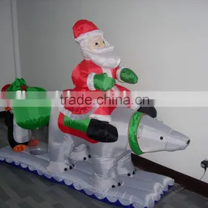 Inflatable Outdoor Santa in Polar Bear thumbnail-1